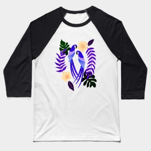 Purple tropical parrots Baseball T-Shirt